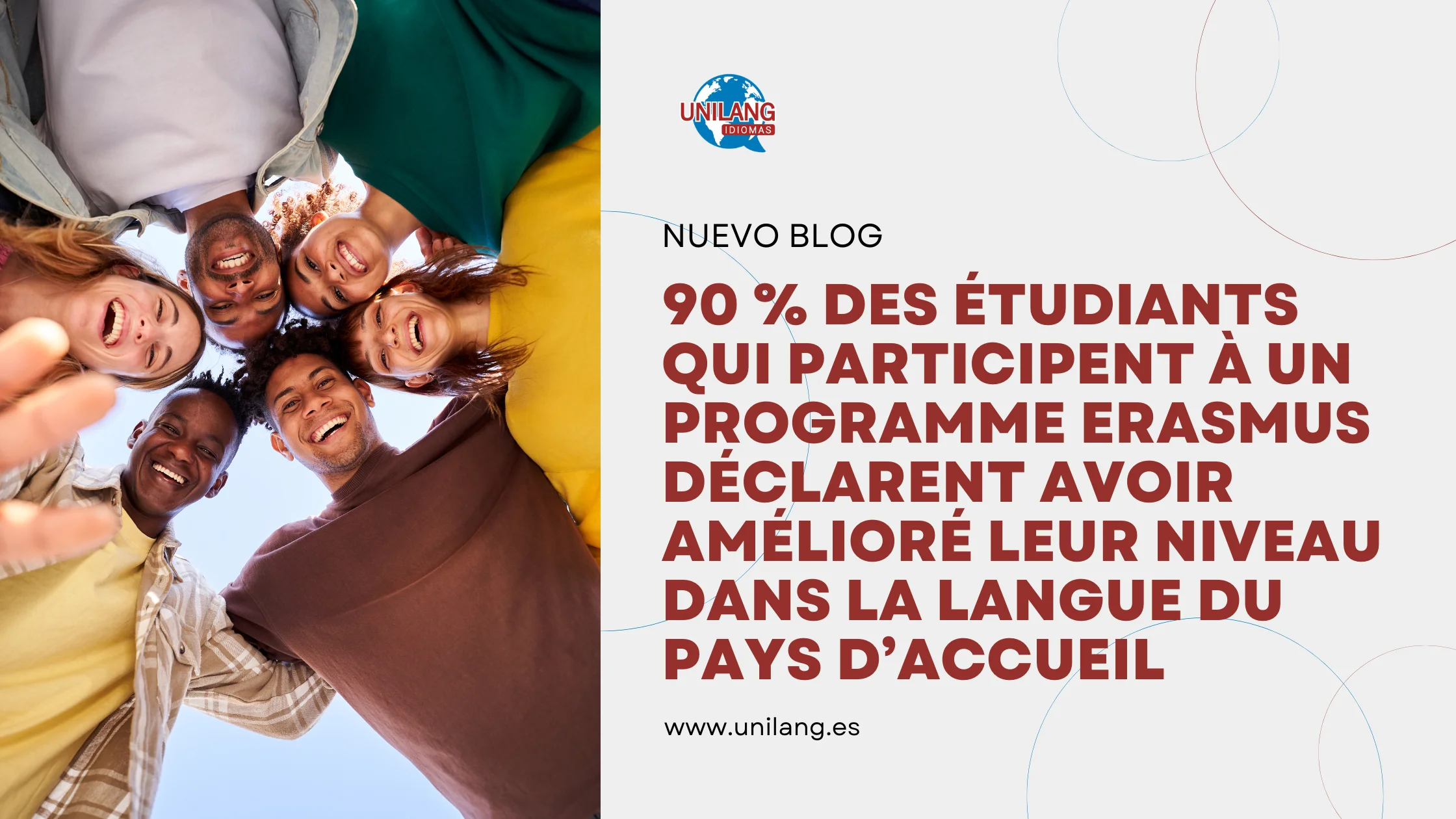 90 % des étudiants participant à un Erasmus affirment avoir amélioré leur niveau de langue du pays de destination