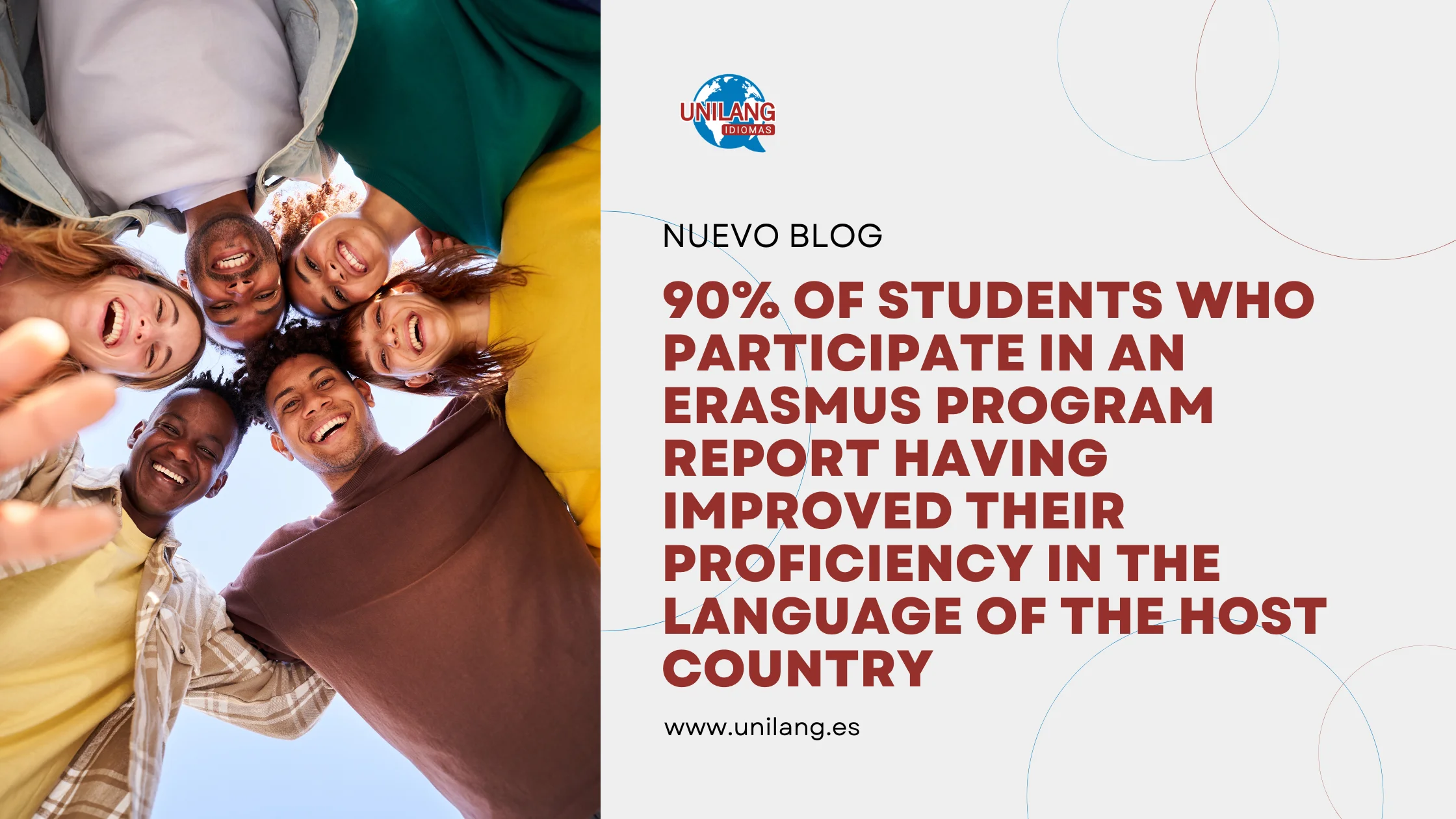 90% of students who take part in an Erasmus programme say they have improved their level of the language of the destination country