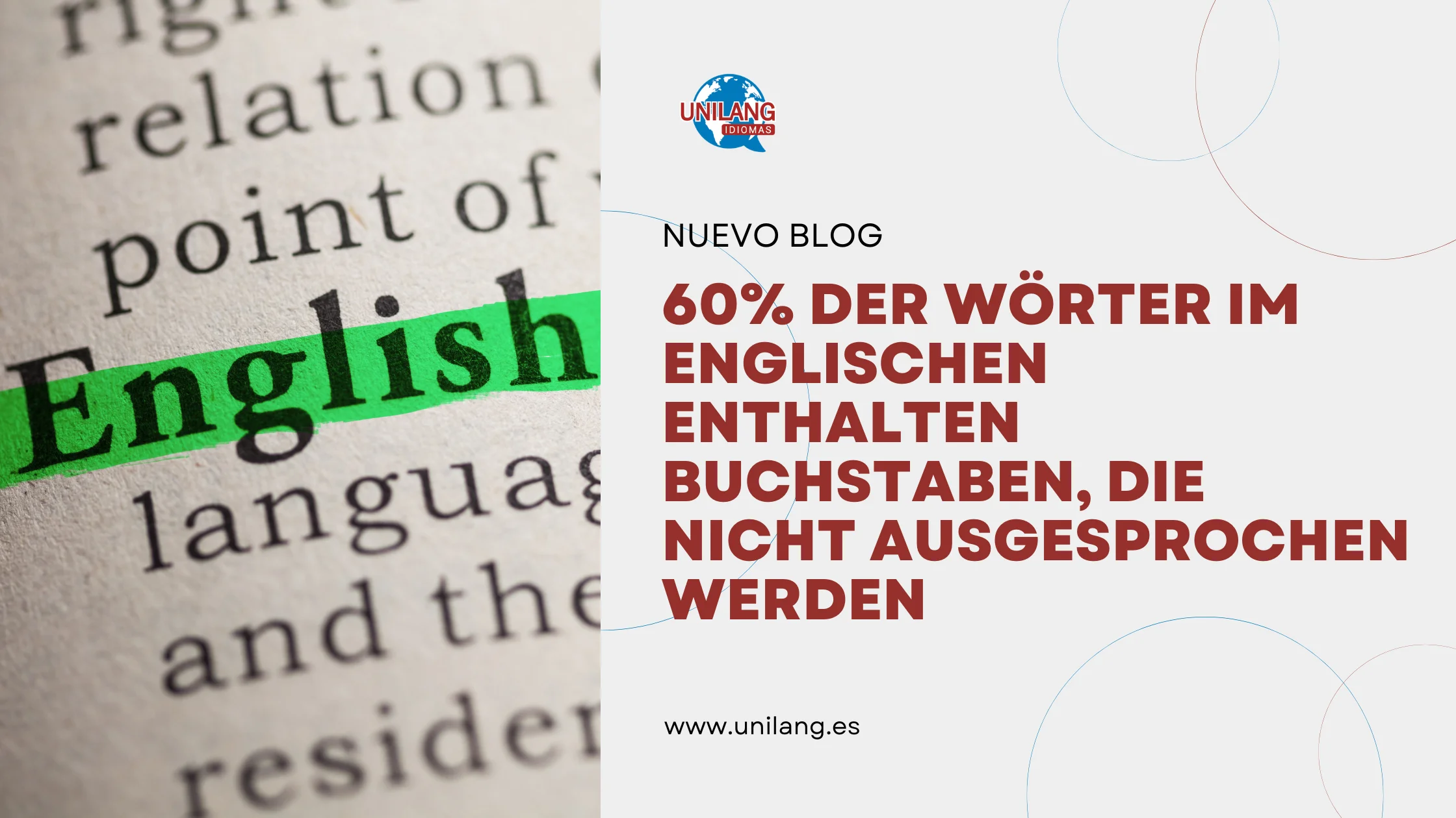 60 % der Wörter im Englischen enthalten Buchstaben, die nicht ausgesprochen werden